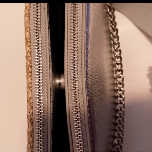 NWT Steve Madden Silver Bdaisy Raffia Crossbody Bag - Picture 11 of 15